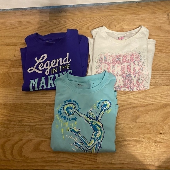 Under Armour Children’s Place Shirt Bundle Lot Sz 5 Long Sleeve Cheerleader - Picture 2 of 8